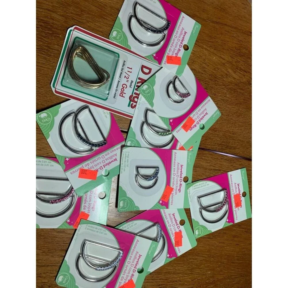 Dritz Boutique 9 pks Jeweled D Rings and 1 pk D Rings Belt Making - New - Picture 10 of 12